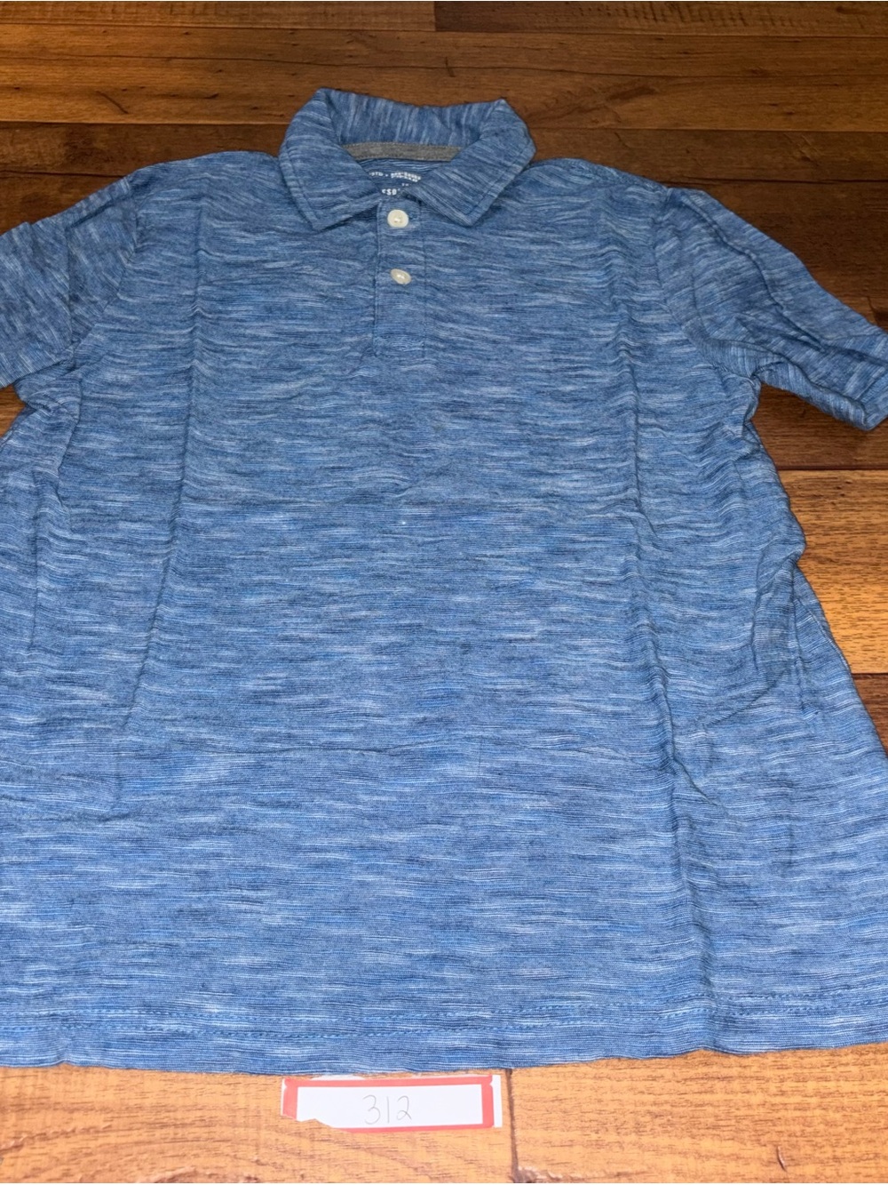The Children's Place Boys Heathered Blue Short Sleeve Polo Shirt Size S (5/6)